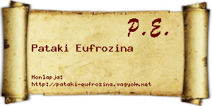 Pataki Eufrozina névjegykártya